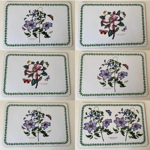 Portmeirion 'The Botanic Garden' Große 43 x 29 cm Korkboden Esstisch Tischsets Tischsets, Gsrden Blumen, Sammlerstücke, Made in England.