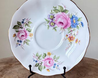 Vintage Royal Albert Floral Saucer, Pretty Flowers English Bone China.