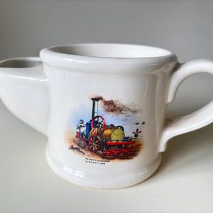 Vintage Wade England ‘Rotary Cultivator by Rickett 1858’ Traditional Men’s Wet Shave Shaving Scuttle Mug - Barber Moustache Cream Ceramic Cu
