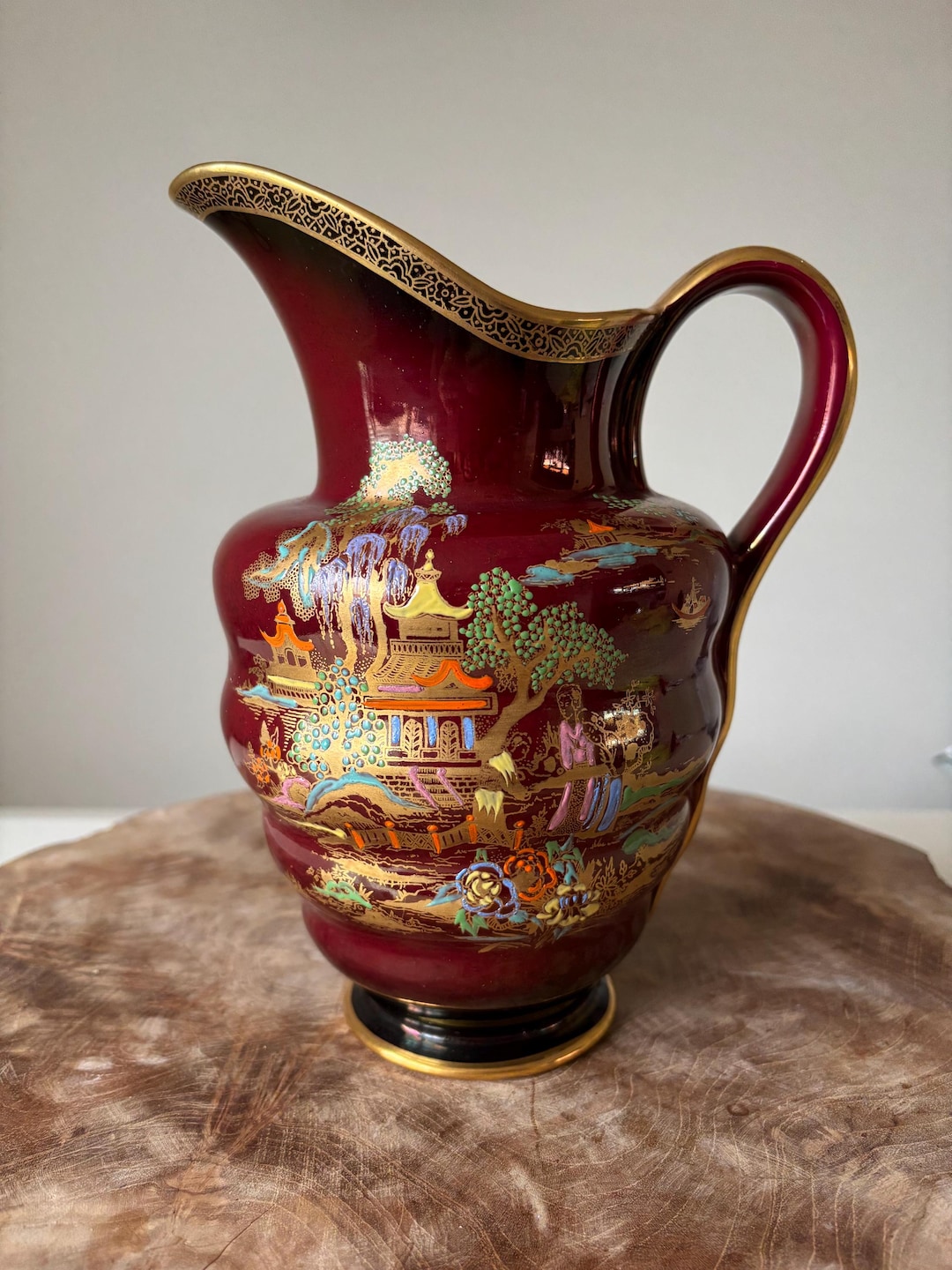 Devon Rouge Rare Antique Crown Devon Fieldings England, Red Rouge Royale Lustre ...