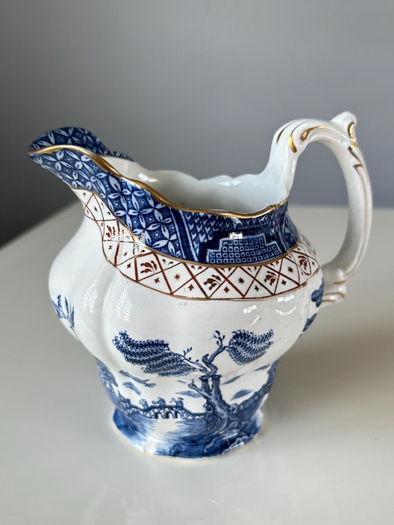 Rare Antique Blue & White Booths 'real Old Willow' Milk Jug