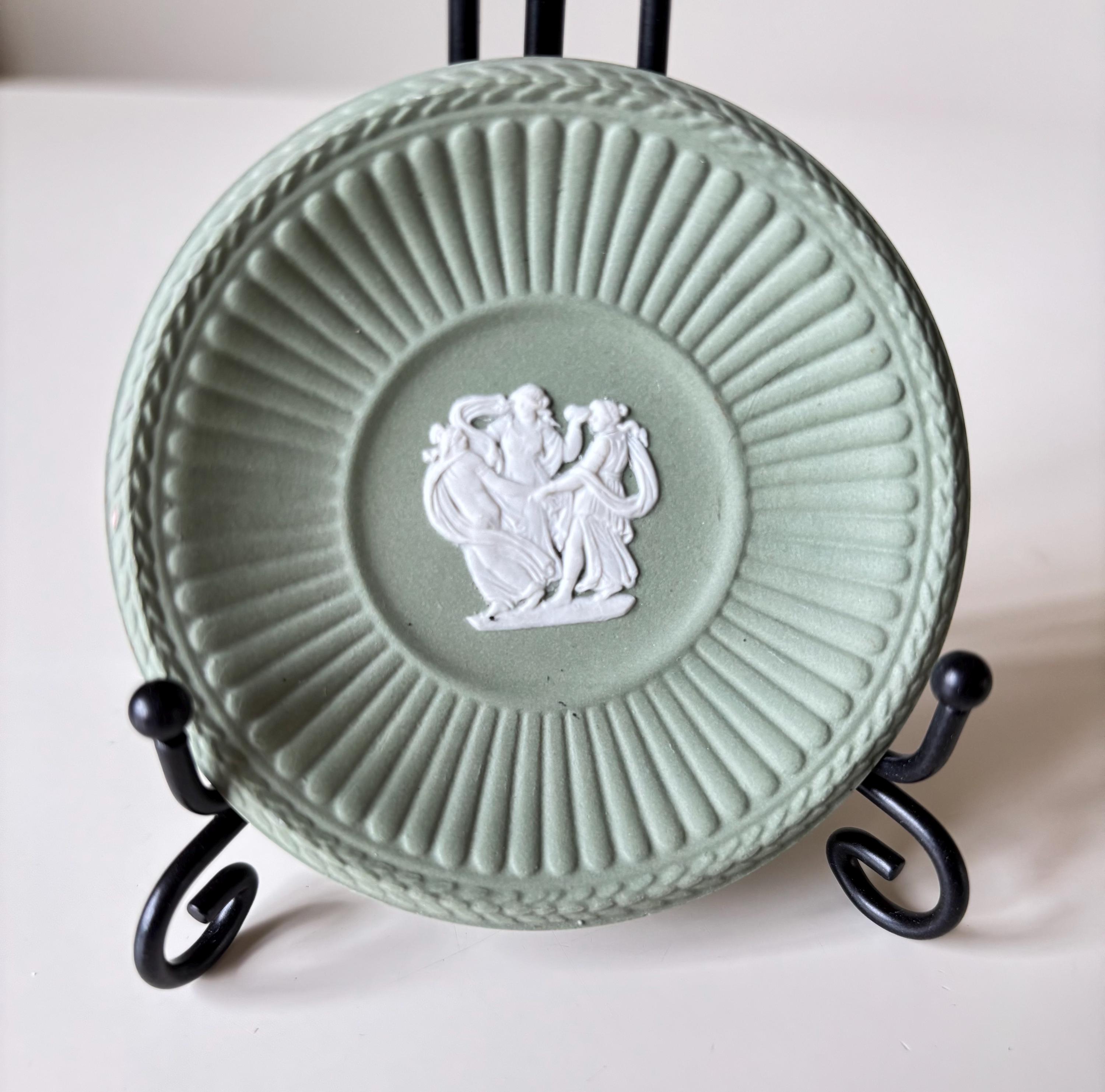 Rare Vintage Wedgwood Sage Green Jasperware, Rare Bull Plate, Small Pin ...