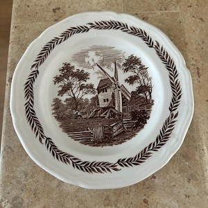 J & G Meakin Side / Bread / Cake Colonial Brown Pattern Plate Royal Staffordshire England English Ironstone Small Plate Antique