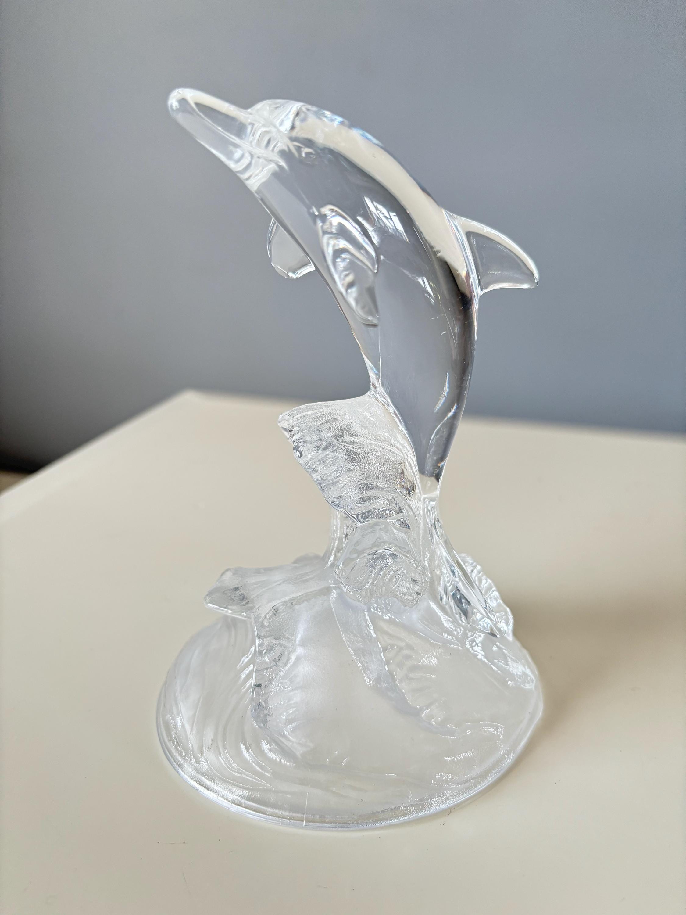 ヴィンテージ クリスタル ダルク イルカの置物 ガラス オーナメント 24