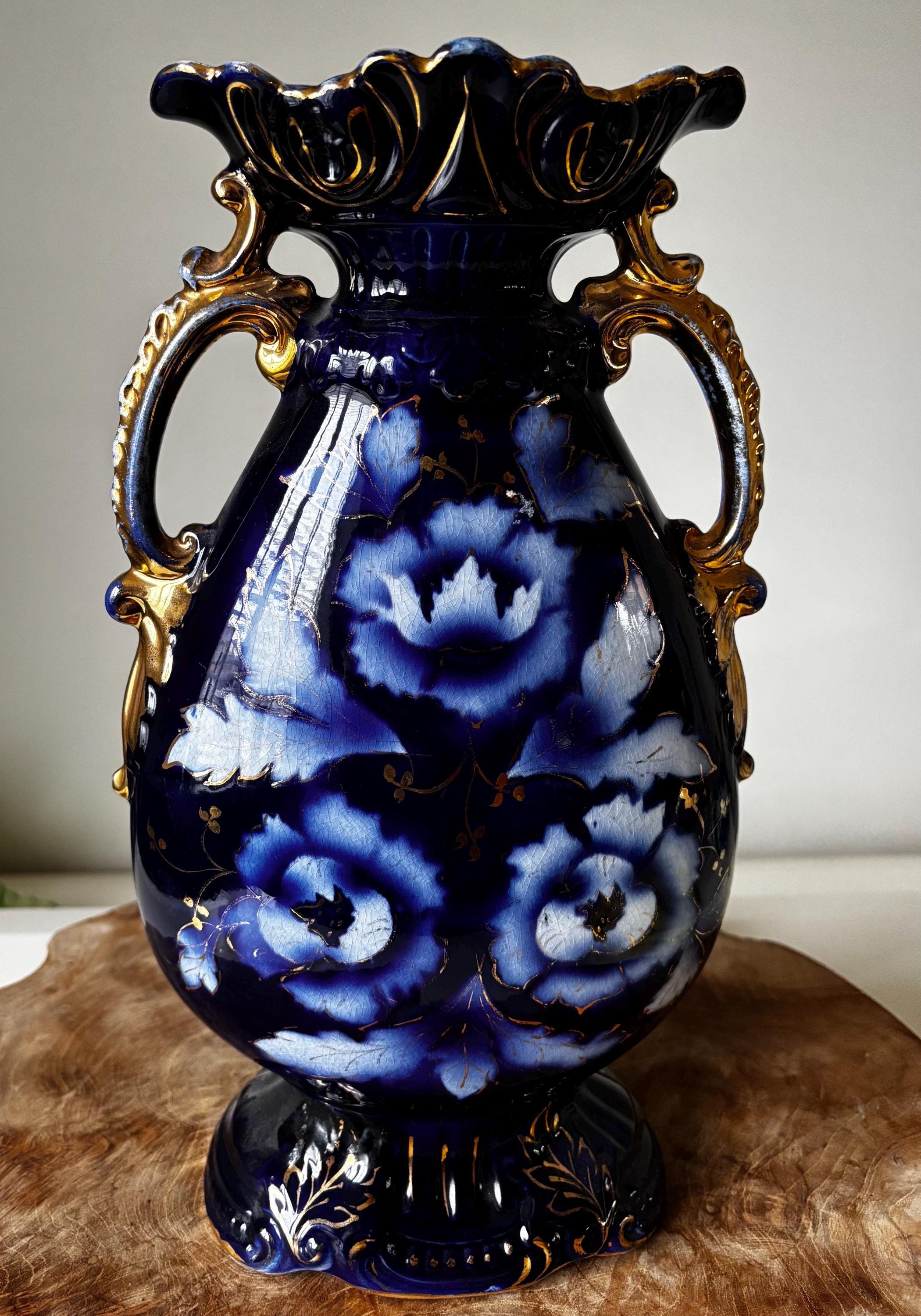 アンティーク　ドルトン・バースレム　ベース（花瓶）（イギリス） Doulton burslem vase - Etsy 日本