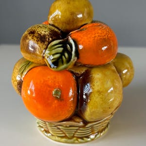 Vintage Inarco Oranges & Lemons Fruit Canister W/ Lid Japan 1960s