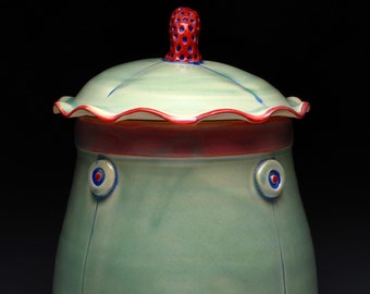 Green Ceramic Cookie Jar
