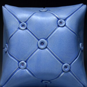 Handmade Ceramic Wall Pillow Tile: Colorful Home Sculpture