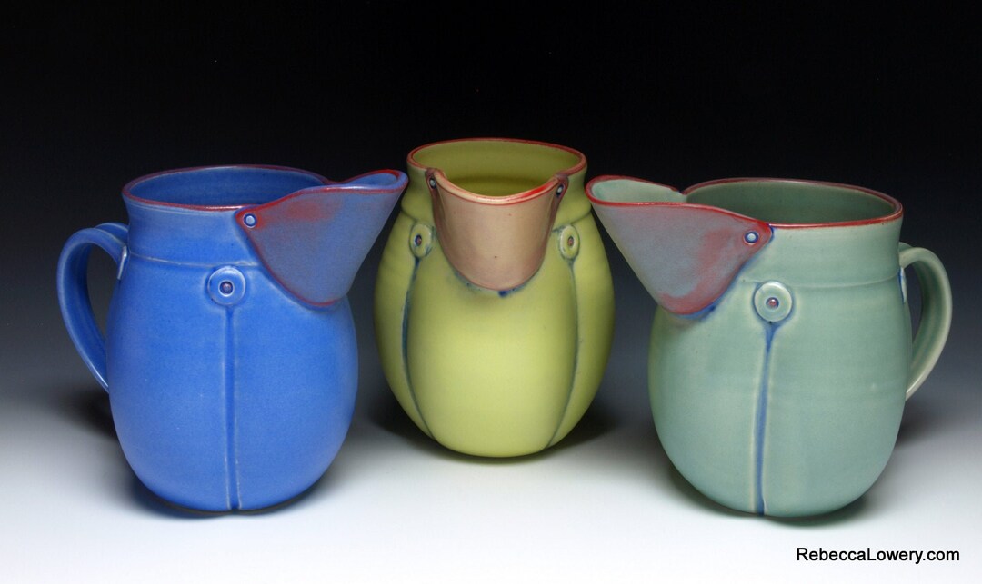 Button Ceramic Juice Pitcher Etsy