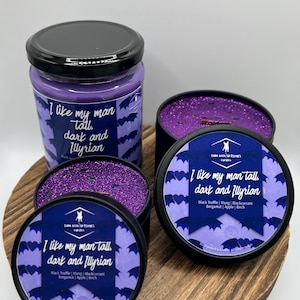 I like my man tall, dark and Illyrian | Bookish Candle | Bookish & Literary Inspired | Wood Wick Candles | Handmade Candles
