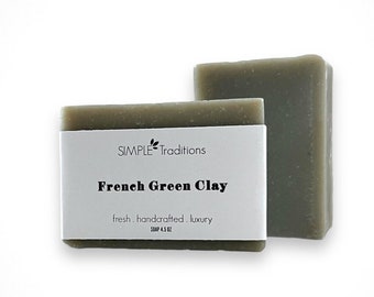 French Green Clay Soap: Natural Artisan Acne Facial Bar