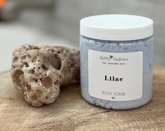 Lilac Sugar Body Scrub | Exfolierande raktvål, present till henne