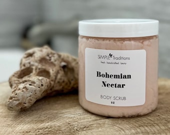 Boho Nectar Sugar Scrub: Jordnära doftande exfolierande kroppsskrubb
