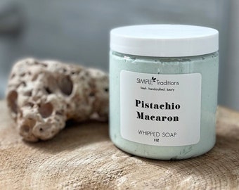 Pistage Macaroon Vegansk vispad tvål Återfuktande Duschkräm
