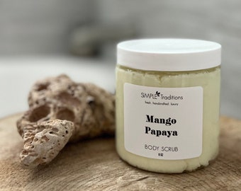 Mango Papaya Sugar Scrub: Fruktig exfolierande kroppsskrubb