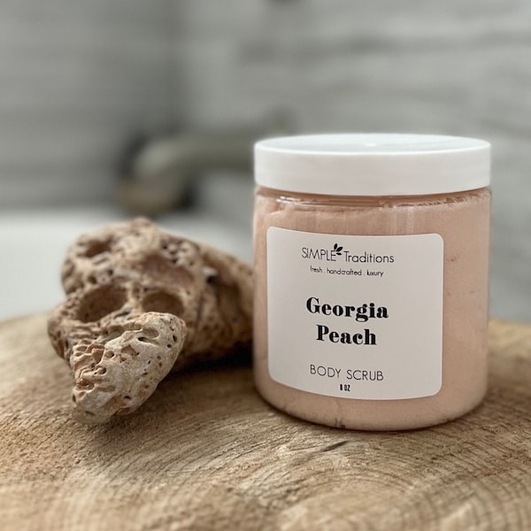 Georgia Peach Body Scrub | Whipped Scrub | Exfoliating Soap | Body Polish | Whipped Sugar Scrub | Dry Skin