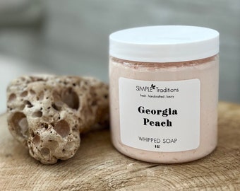 Georgia Peach Whipped Soap | Soap in a Jar | Fluffy Whipped Soap | Vegan Whipped Soap | Body Wash | Gift for Her