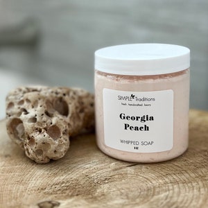 Georgia Peach Whipped Soap | Soap in a Jar | Fluffy Whipped Soap | Vegan Whipped Soap | Body Wash | Gift for Her