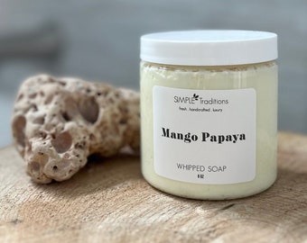 Mango Papaya Whipped Soap | Fluffy Whipped Soap | Soap in a Jar | Vegan Whipped Soap | Paraben Free