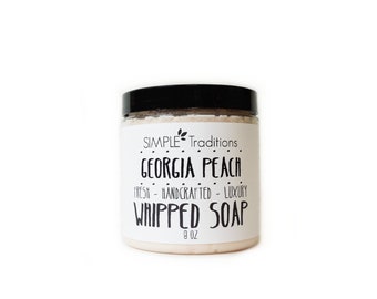 Georgia Peach | Whipped Soap | Soap in a Jar | Fluffy Whipped Soap | Vegan Whipped Soap | Soap | Body Wash | Whipped-Soap | Gift for Her