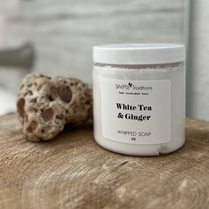 White Tea & Ginger Fluffy Whipped Soap: Vegan Body Wash