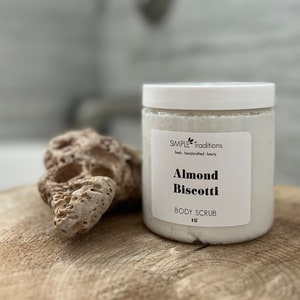 Almond Biscotti Sugar Scrub Body Scrub Exfoliating Scrub Exfoliating Soap Great for Shaving Smooth Skin image 1