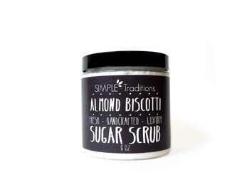Almond Biscotti | Sugar Scrub | Body Scrub | 8 oz | Exfoliating Scrub | Exfoliating Soap | Great for Shaving | Smooth Skin