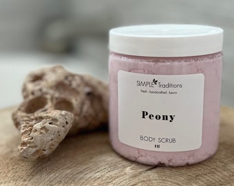 Peony Body Scrub | Exfoliate Sugar Scrub | Dry Skin | Shaving Soap | Fluffy Soap Scrub | Whipped Soap Scrub | Exfoliating Scrub | Gift