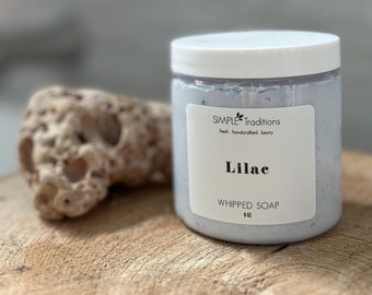 Lilac Fluffy Whipped Soap: Vegan Body Wash in a Jar