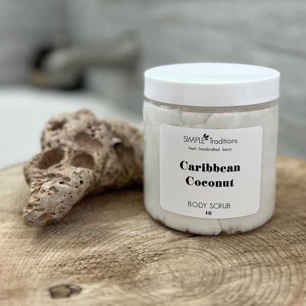 Caribbean Coconut Scrub | Best Seller | Sugar Scrub | Dry Skin | Shaving Soap | Exfoliation | Tropical Soap | Gift for Her | Body Scrub