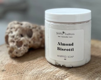 Almond Biscotti Whipped Soap | Fluffy Whipped Soap | Vegan | Moisturizing  | Body Wash Paraben Free