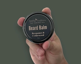 Natural Beard Balm: Bergamot & Cedarwood, 2oz