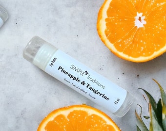 Bálsamo labial de piña y mandarina: cuidado labial hidratante artesanal