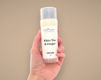 Vitt te och ingefära Solid Lotion Bar: Återfuktande resepinne (50 ml)