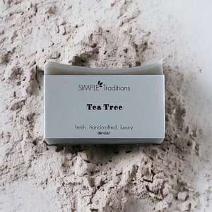 Tea Tree Bentonite Clay Soap: All Natural Vegan Face & Body Bar