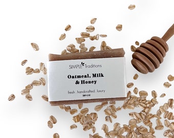 Oatmeal, Milk and Honey | Handcrafted Soap | Homemade Soap | Oatmeal | Exfoliating Vegan Soap | Artisan Soap | Soap for Men | Gift for Her