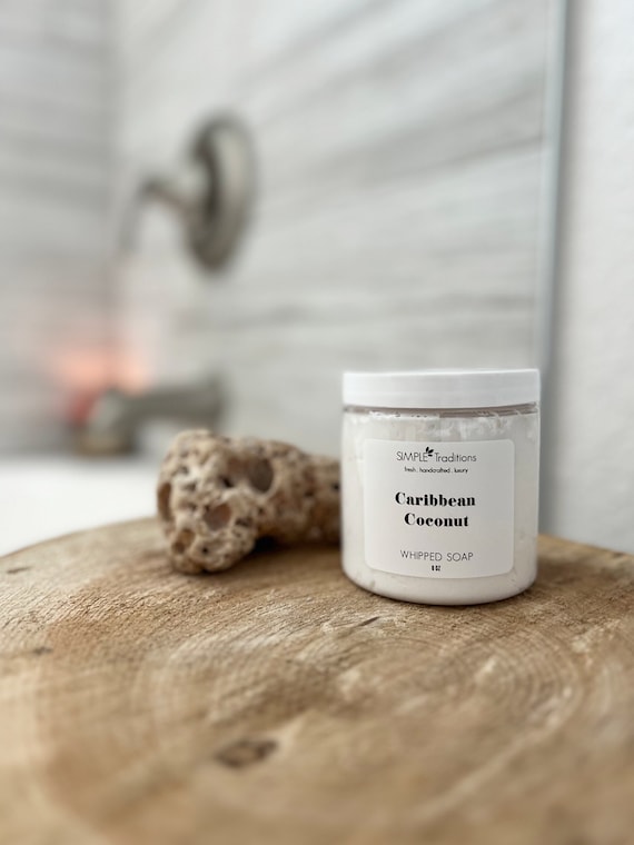 Caribbean Coconut Vegan Whipped Soap: Moisturizing Tropical Soap