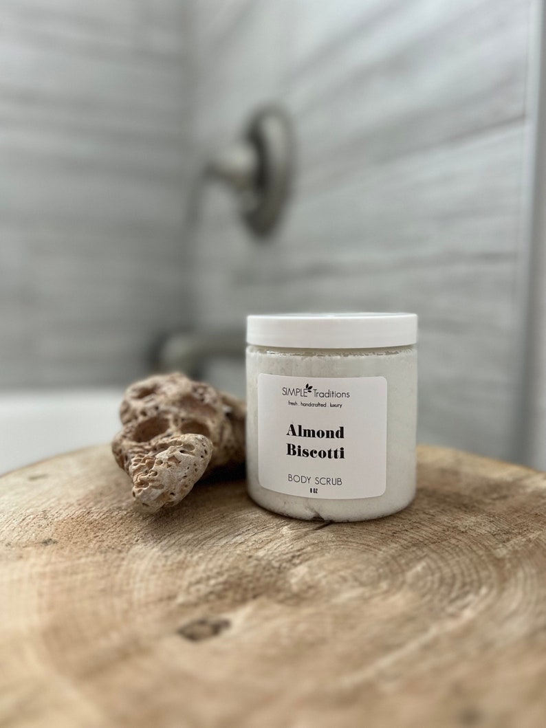 Almond Biscotti Sugar Scrub Body Scrub Exfoliating Scrub Exfoliating Soap Great for Shaving Smooth Skin image 1