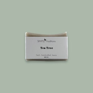 Tea Tree Face and Body Soap Bentonite Clay Acne Soap All Natural Vegan Handmade Soap Unisex Soap Best Artisan Soap image 5