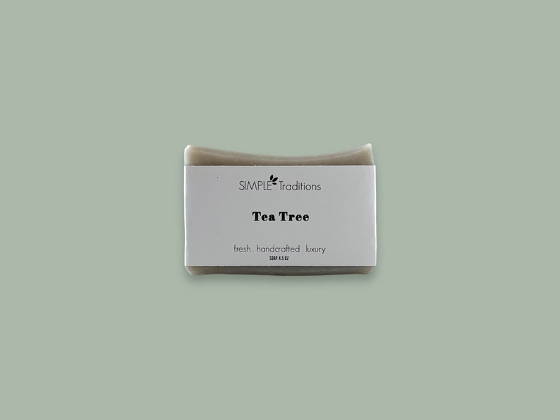 Tea Tree Face and Body Soap Bentonite Clay Acne Soap All Natural Vegan Handmade Soap Unisex Soap Best Artisan Soap image 5