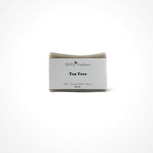 Tea Tree Face and Body Soap Bentonite Clay Acne Soap All Natural Vegan Handmade Soap Unisex Soap Best Artisan Soap image 4