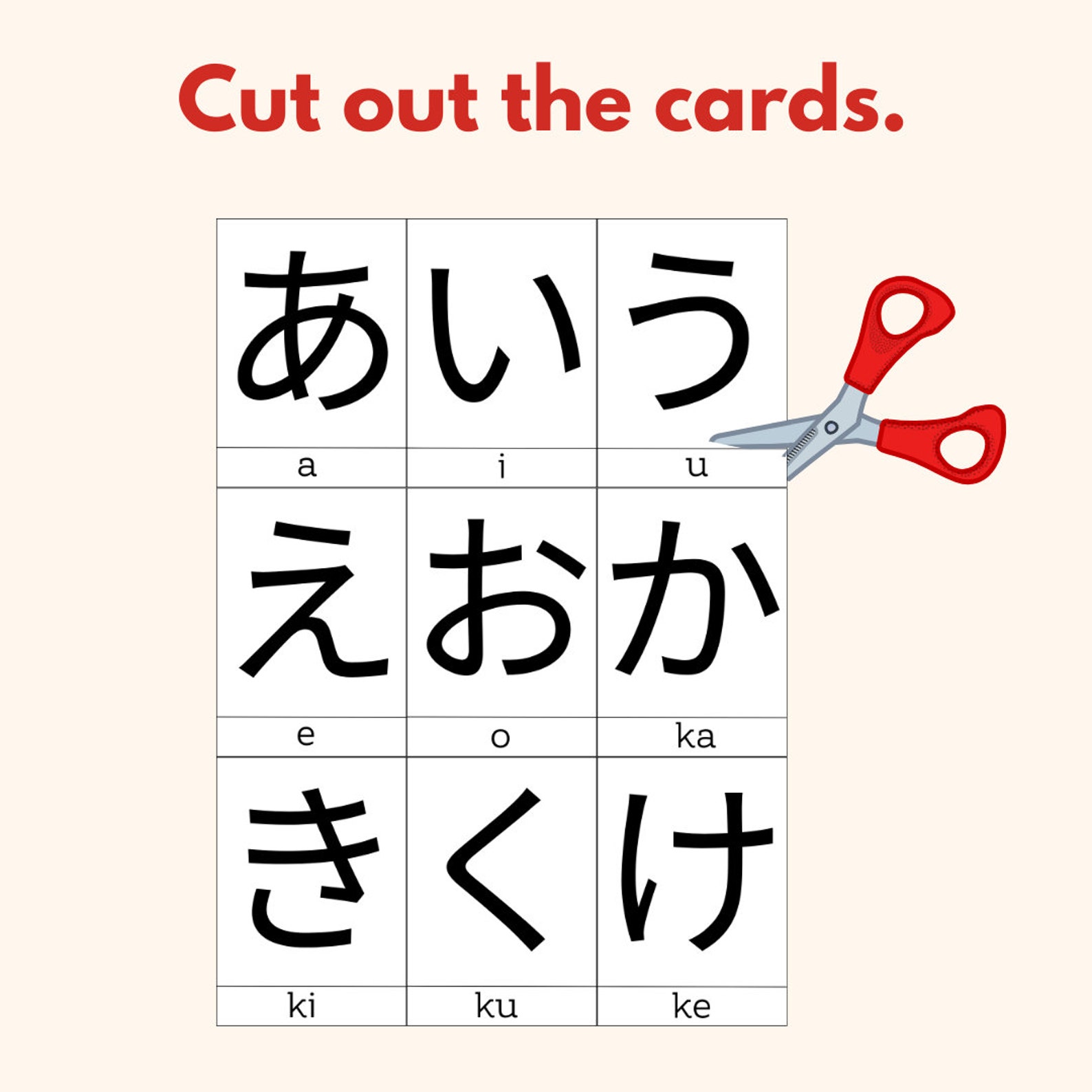 Hiragana and Katakana Flash Cards Printable Japanese for Beginners Learn Japanese Flash Cards ...