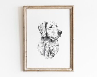 Head Only Custom Dog Drawing