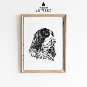 CUSTOM Pet Portrait From Photo - Personalized Dog Drawing Wall Art - Detailed Hand Drawn Pencil Sketch - Dog Lover Memorial Gift