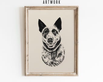 Personalised Dog Portrait Drawing - Custom Vintage Style Pet Sketch From Photo - Detailed Hand Drawn Animal Artwork - Pet Lover Wall Decor