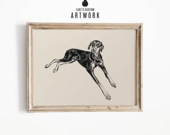 Personalised Pet Portrait Sketch From Photo - Hand Drawn Vintage Style Dog Drawing - Pet Memorial Gift - CUSTOM Animal Artwork