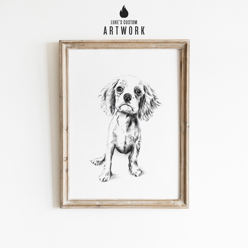 CUSTOM Dog Sketch From Photo - Personalized Pet Portrait Drawing Wall ...