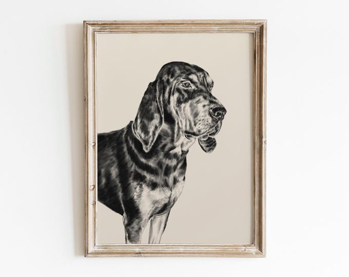 Featured listing image: Vintage Style Custom Dog Drawing