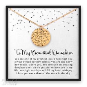 Für meine schöne Tochter Star Map Halskette | Die Nacht, die du geboren bist | Benutzerdefinierte Geburtsdatum Konstellation Schmuck | Geburtstagsgeschenk von Elternteil