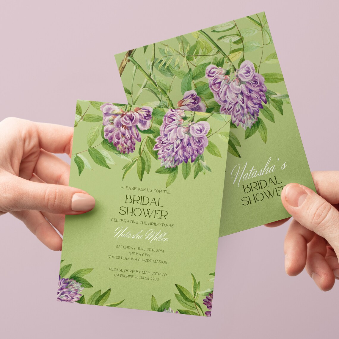 Hamptons Style Bridal Shower Invitation, Floral Wisteria Invite ...